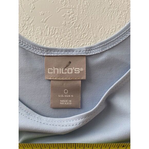 Chico’s Light Blue Sleeveless Tank Top Size 0 (S) | Classic Layering Basic - Picture 3 of 4